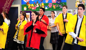 High school students in Christchurch practice their moves for the “Koitune” video.