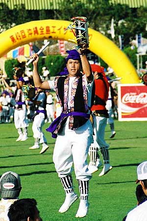 Drummers performing during the Eisa Festival in Okinawa. 