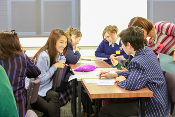 Canterbury University and Christchurch high school students work together at the workshop.